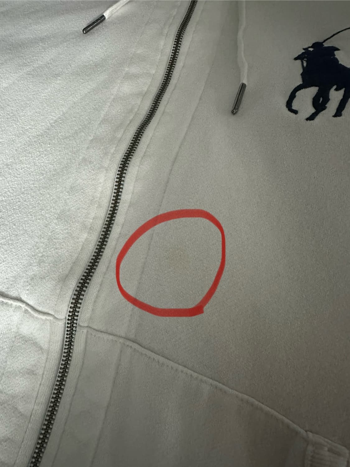 폴로 빅포니 화이트 체크 후드집업 상품이미지3