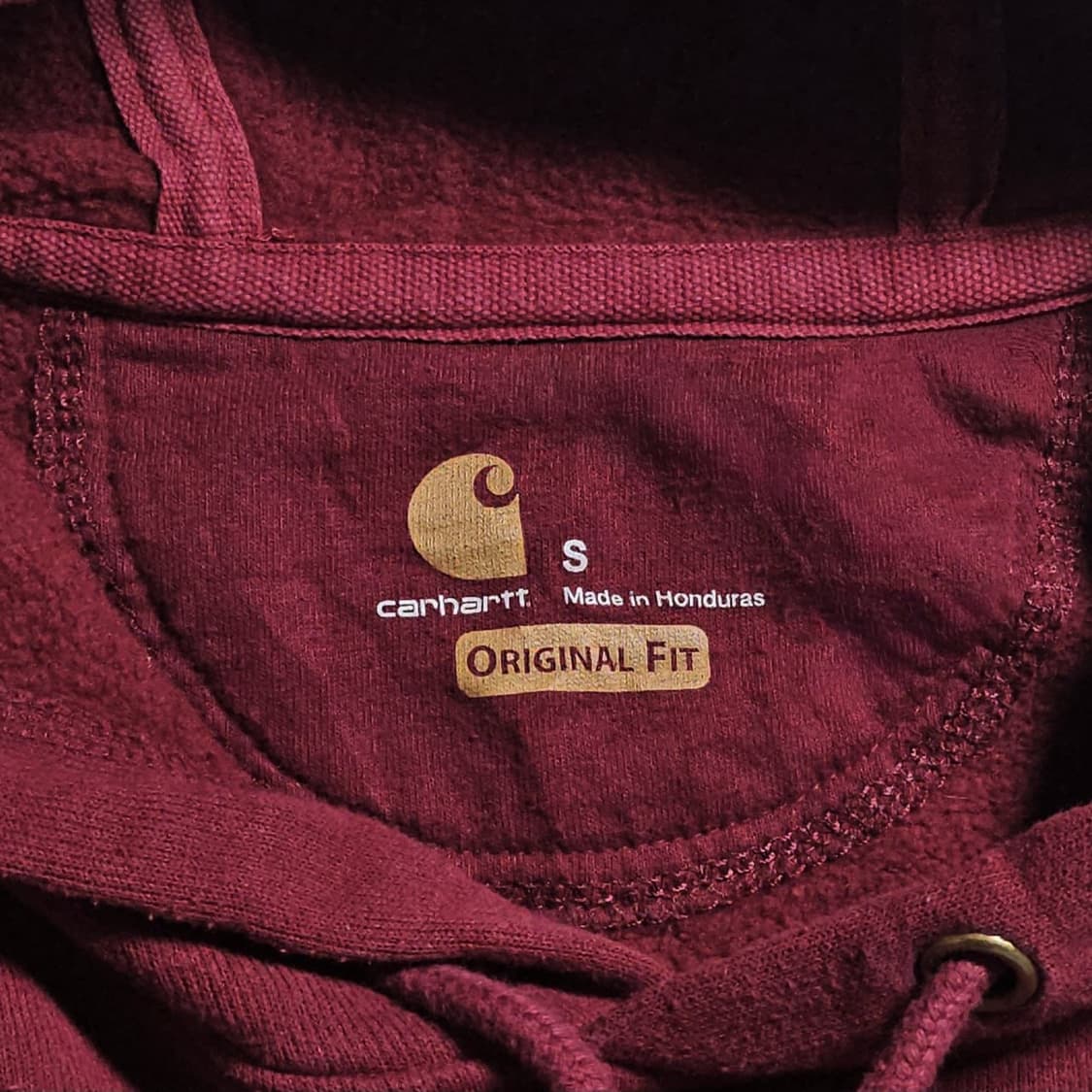 Carhartt 칼하트 버건디 기모 후드티 상품이미지4