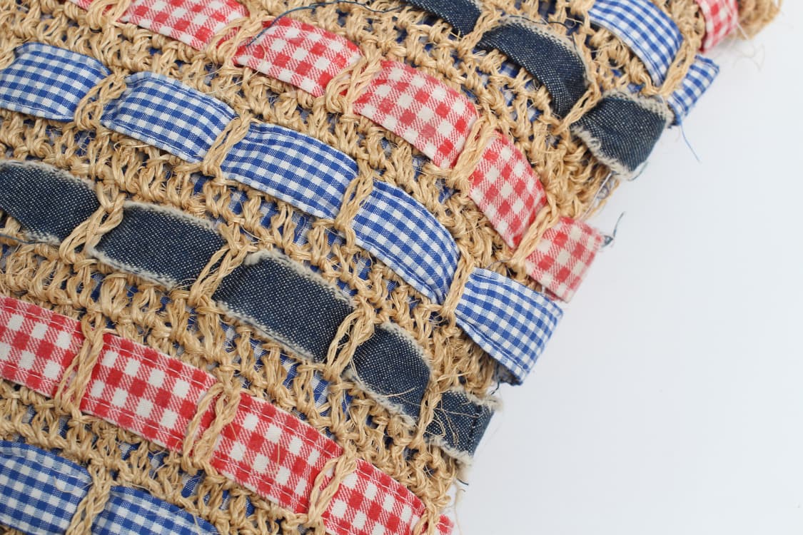  Rafia Weaving Gingham tote bag 상품이미지4