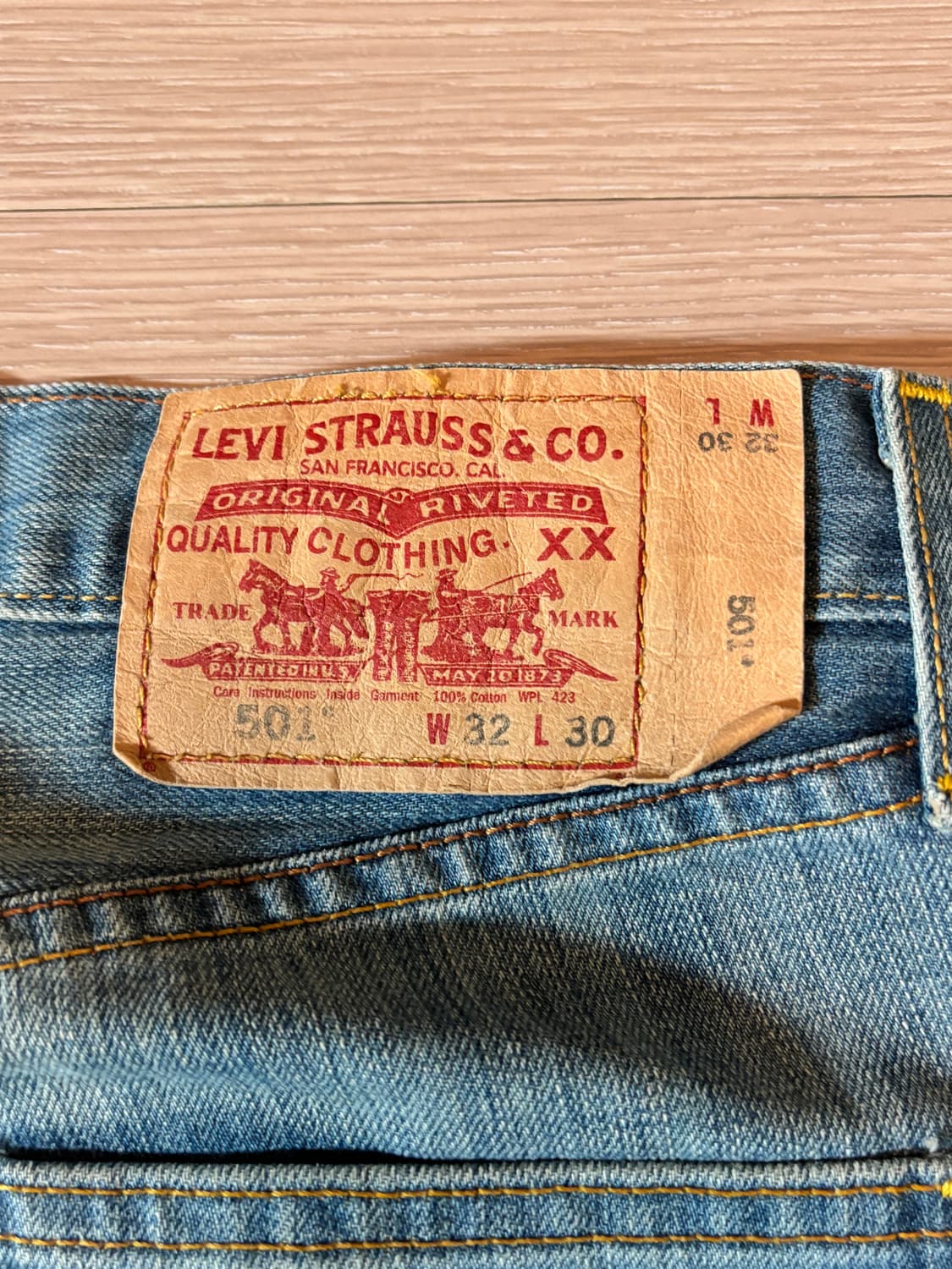 리바이스 501 청바지 W32 L30(미국)(희귀) 상품이미지3