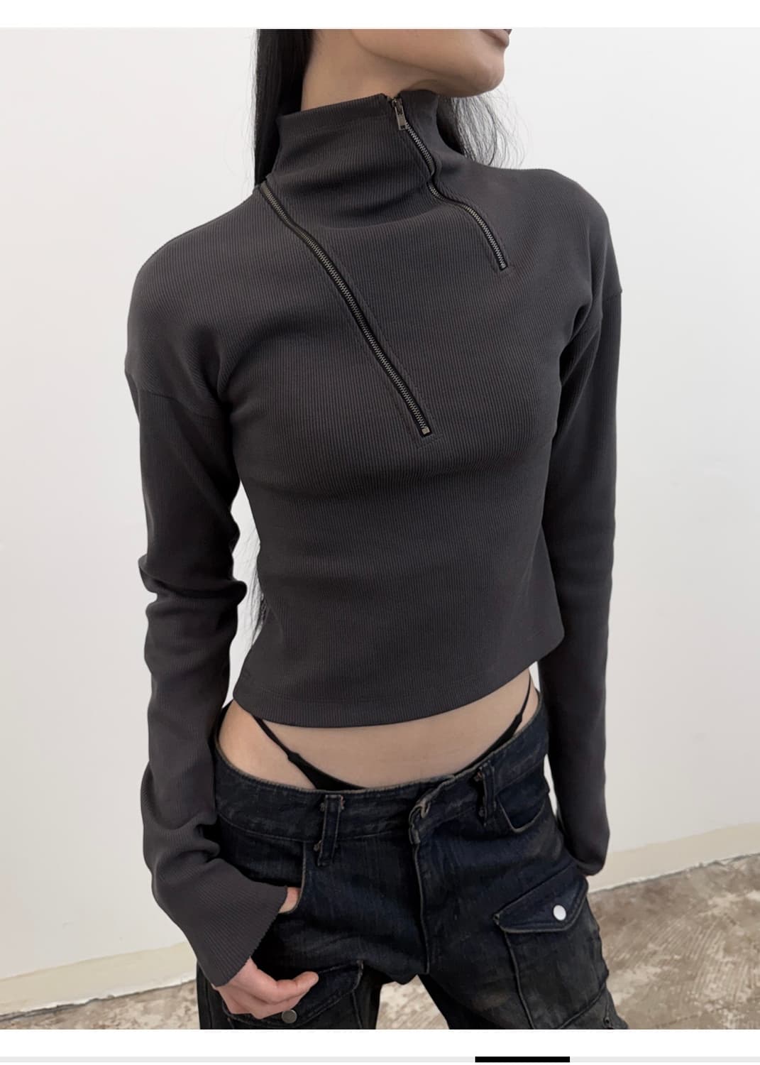 도그마엑스 더블 집 립 저지 탑 차콜 상품이미지1