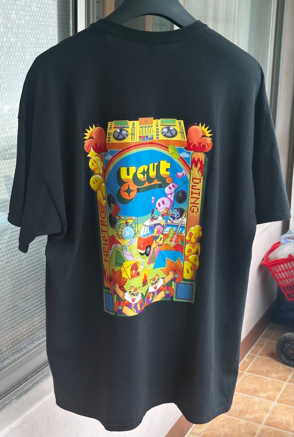 [ycut] 뉴레트로 디제잉 풀 그래픽 반팔 티셔츠 블랙 (2XL/심리스 상품이미지6