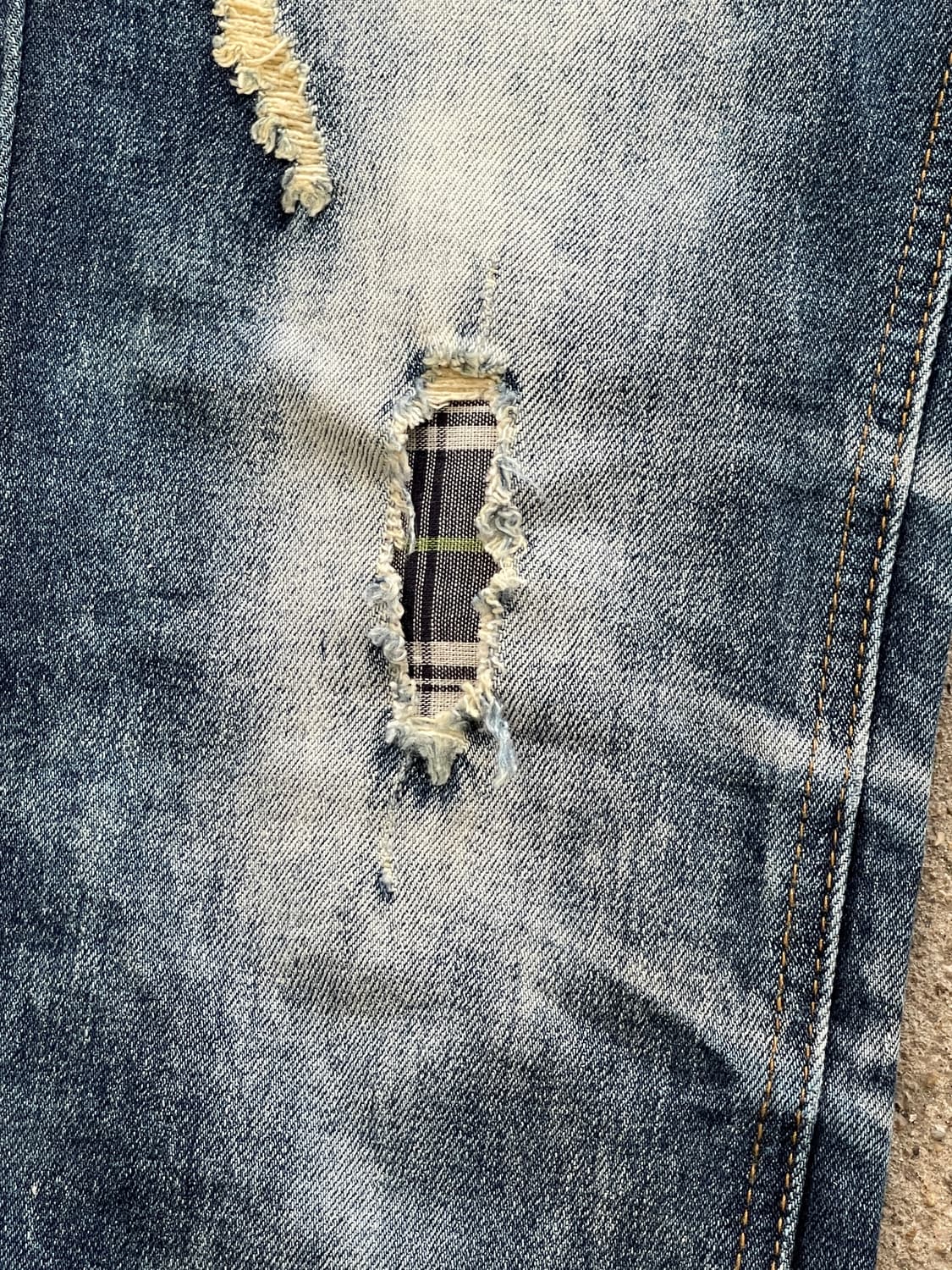 (Remake)patchwork check slim jeans 상품이미지4