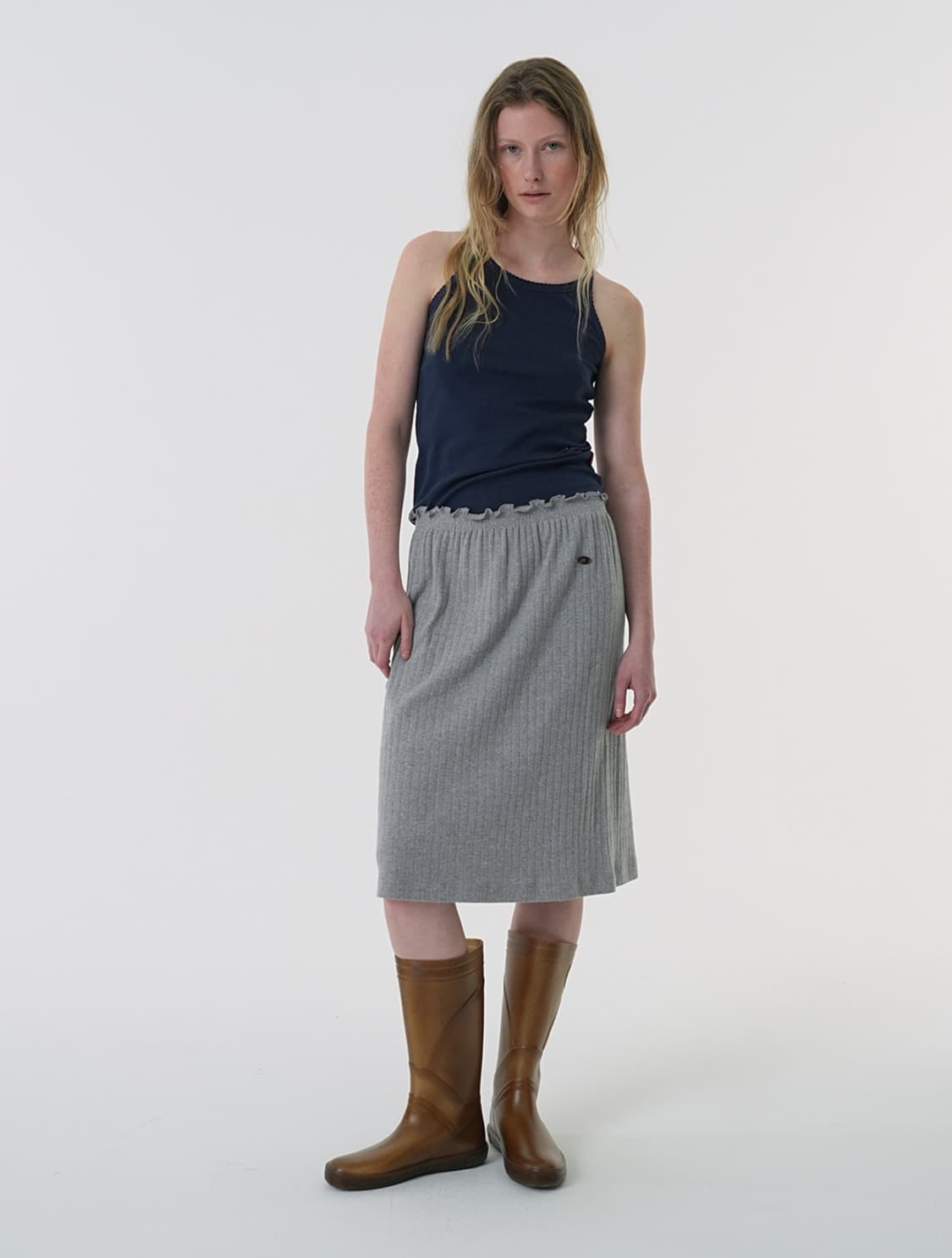 llldesignstudio 포인트텔 스모크 져지 스커트 상품이미지4