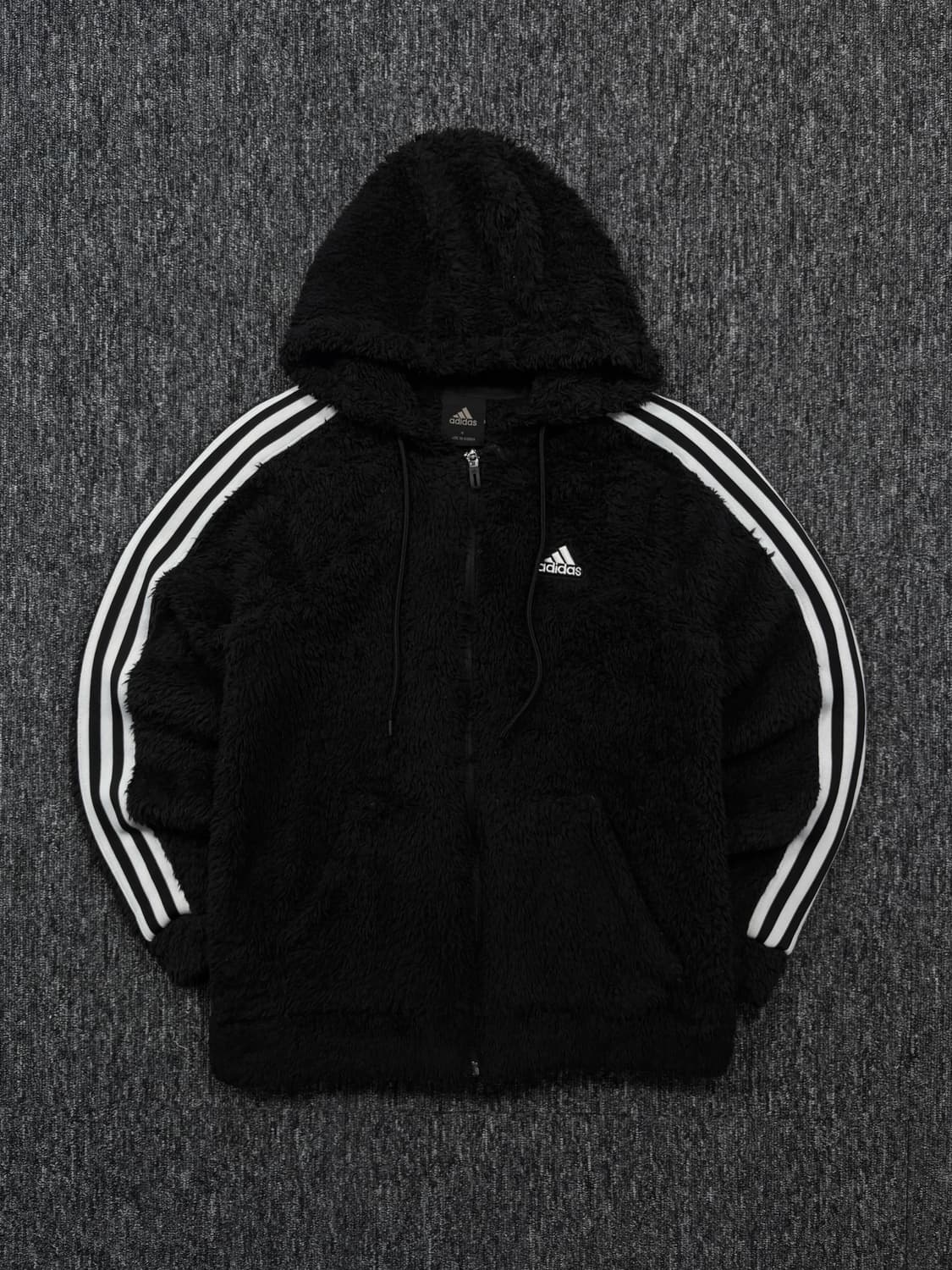 아디다스 블랙 플리스 후드집업 상품이미지3