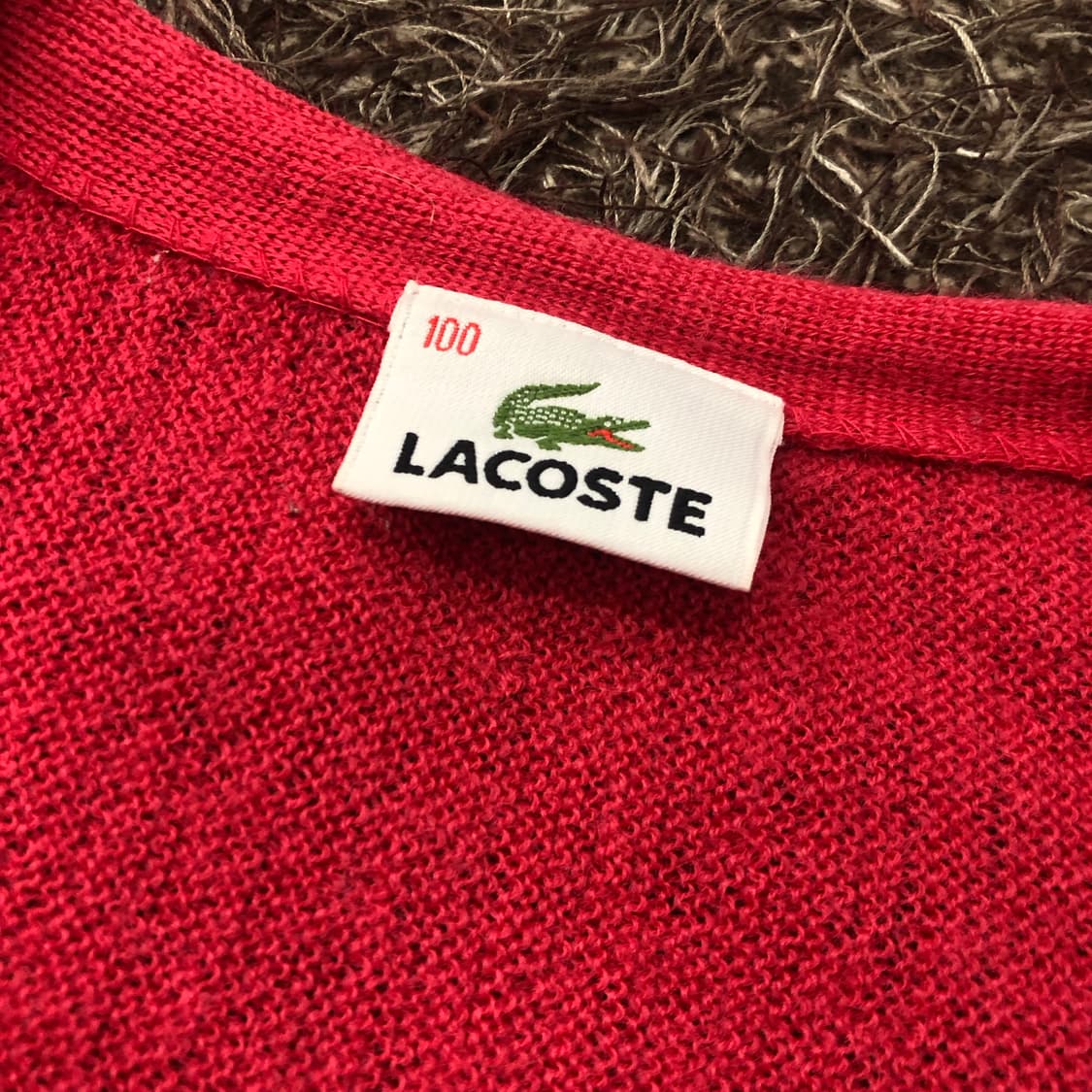 라코스테 여성 울 핑크 가디건 상품이미지3