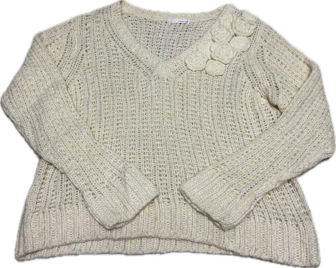 빈티지 모리걸 코사지 뜨개 니트 상품이미지1