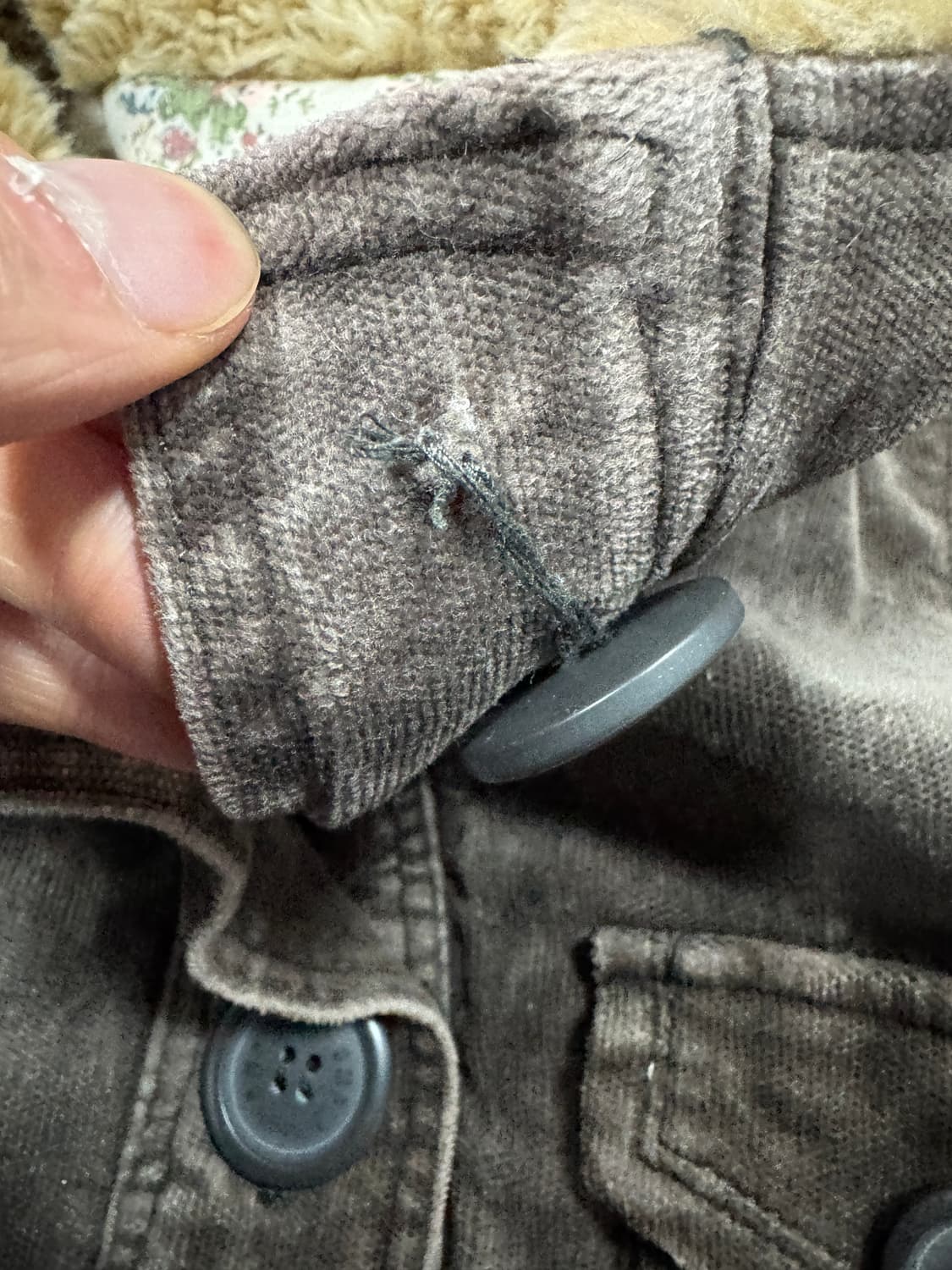 여성 OMPHALOS 코듀로이 빈티지 퍼 자켓 M~L 상품이미지4