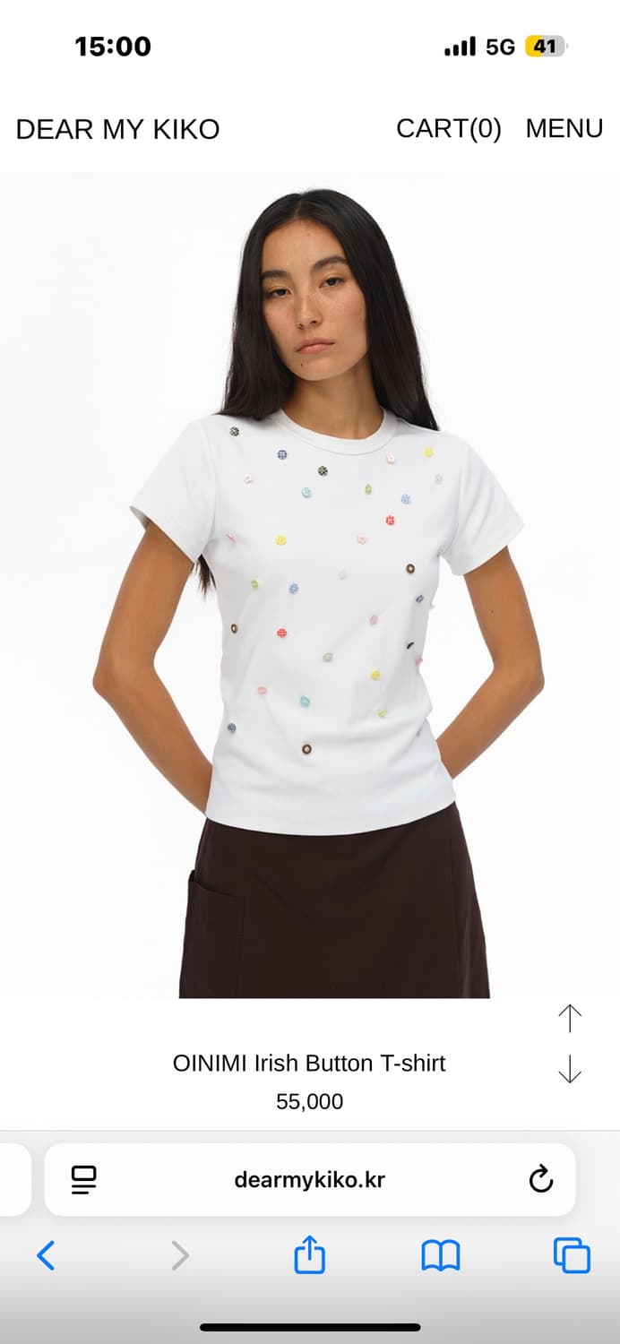 Oinimi Irish Button T-shirt 화이트 S 상품이미지1
