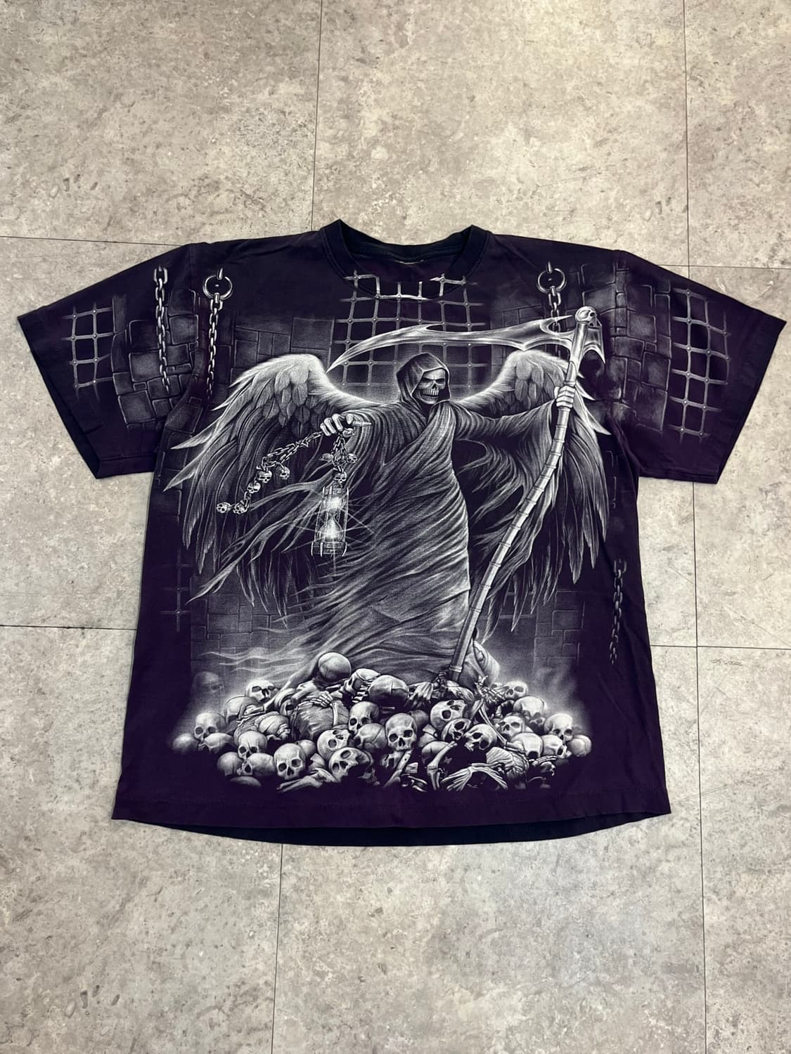 빈티지 해골 프린팅 반팔티 퍼플 #csz4137 상품이미지3