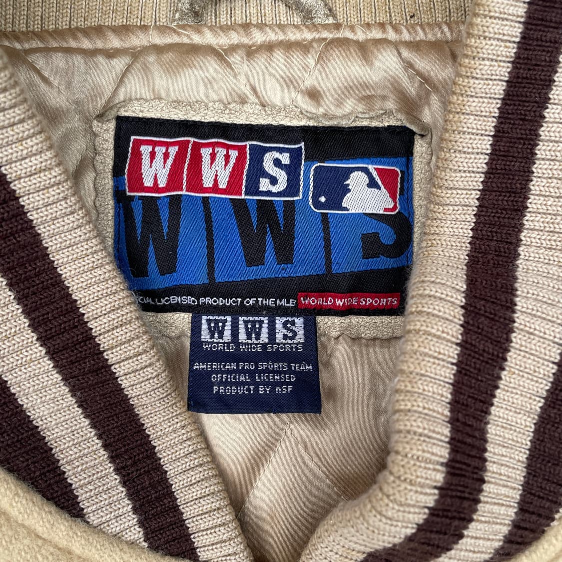 90s WWS MLB 뉴욕 양키즈 베이스볼 울 바시티 누빔 자켓 105 상품이미지5