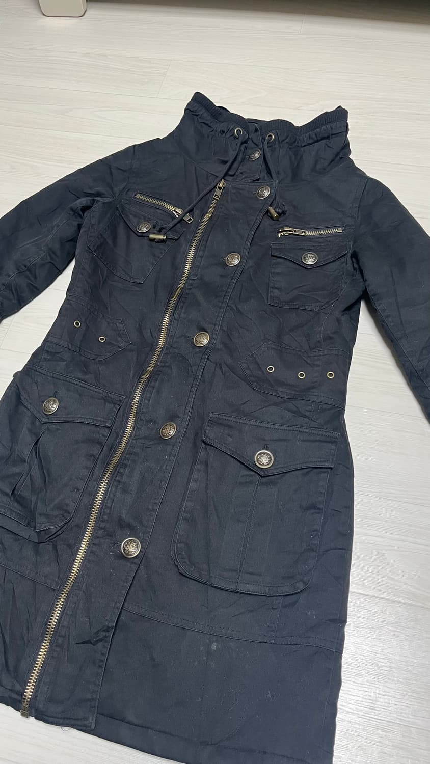 dia깔 honey drop 금장 슬림 롱야상 상품이미지1