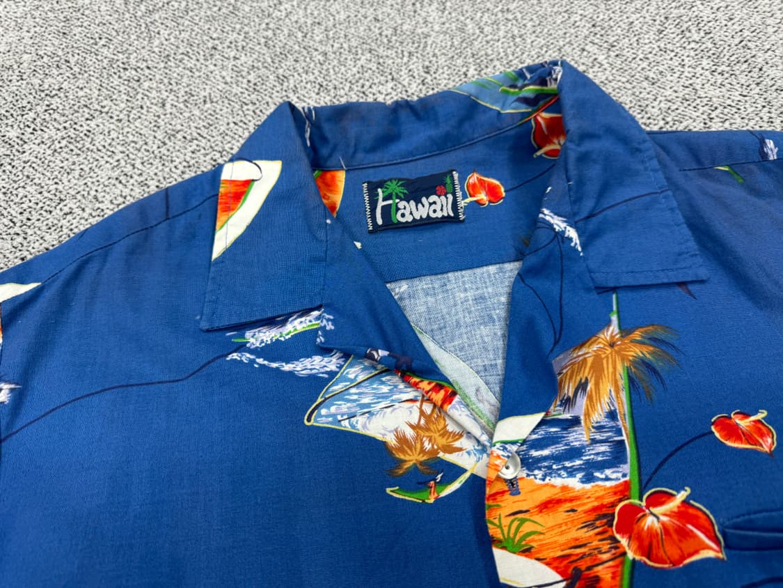 90s USA 서핑 프린팅 하와이안셔츠 상품이미지3