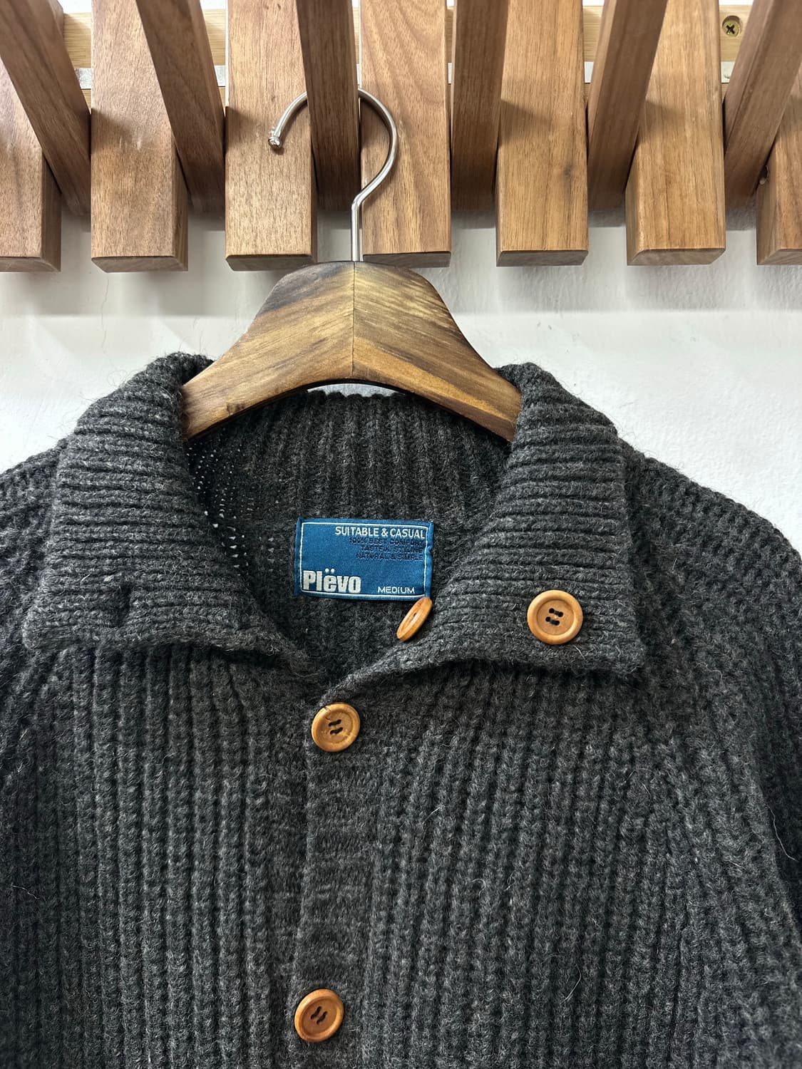 일본빈티지 PLEVO 울100% 니트 스웨터 가디건  상품이미지2