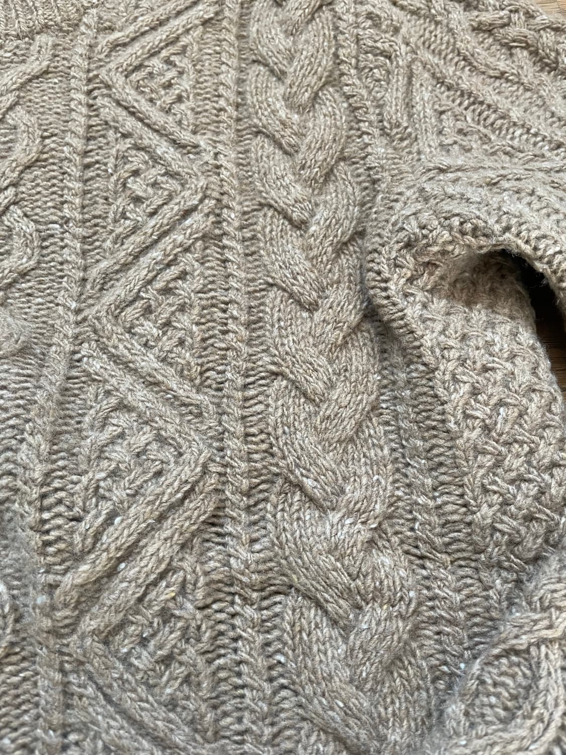 폴로 베이지 케이블 어깨 호두 버튼 핸드 니트 울 rrl 컨트리 랄프로렌 상품이미지2