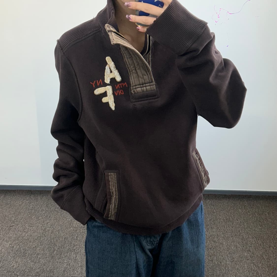 Abercrombie 아베크롬비 AF 하이넥 브라운 니트  상품이미지2