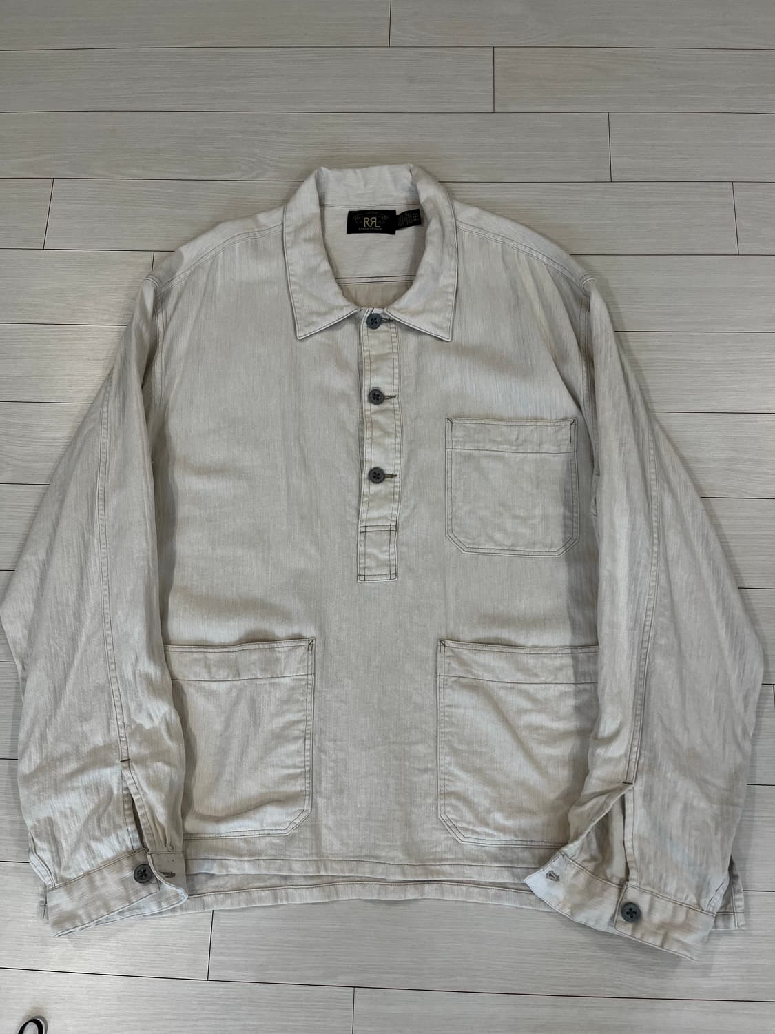RRL 더블알엘 린넨 혼방 HBT워크 풀오버 셔츠 자켓 상품이미지1