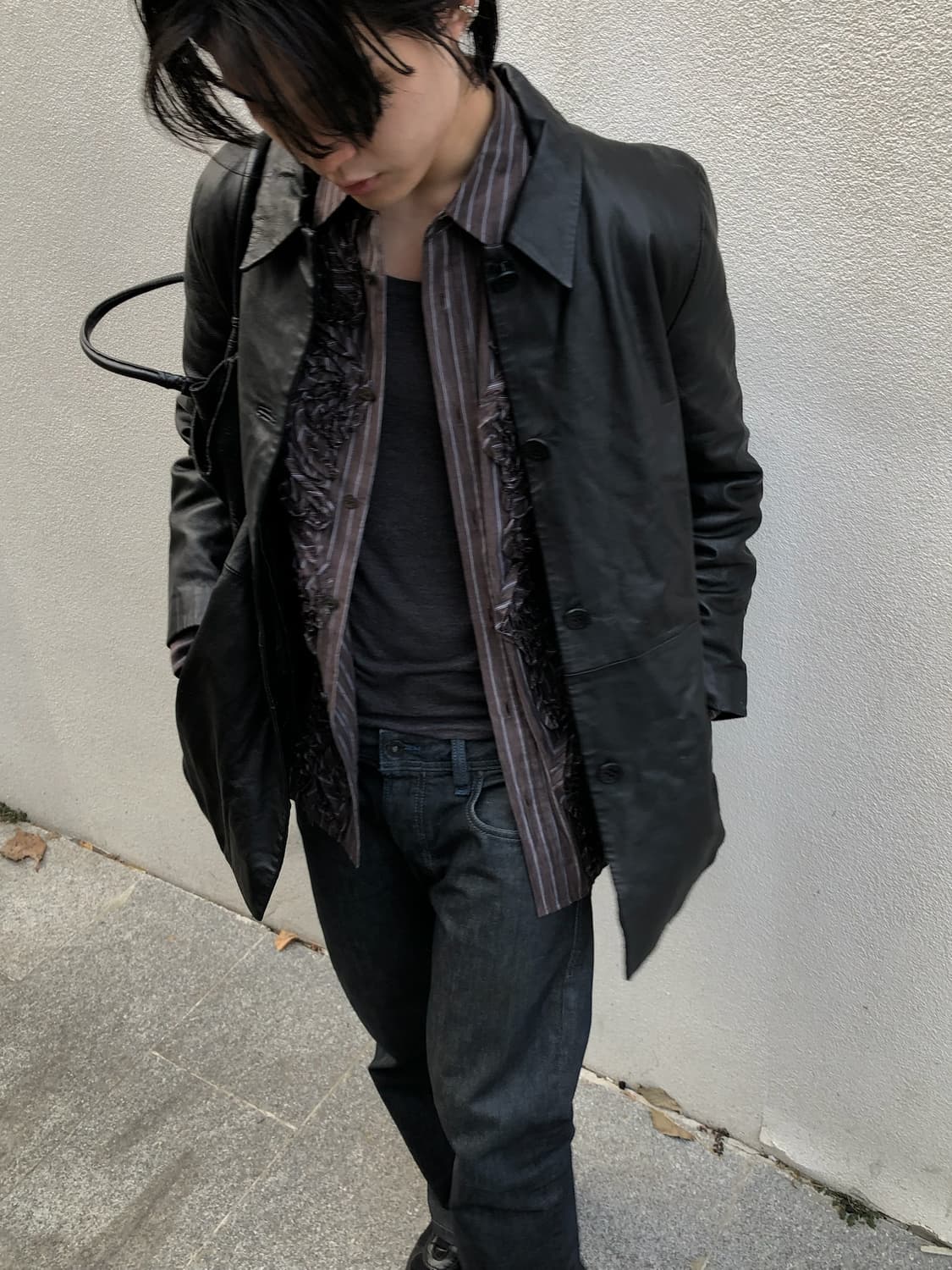 캘빈클라인 90‘s 레더 카코트 상품이미지1