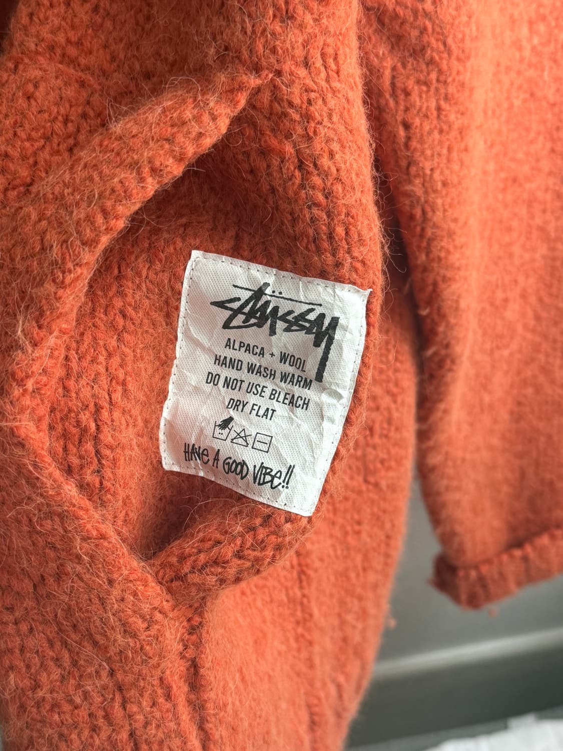 스투시 청키 니트 후드집업 테라코타 xl 상품이미지3