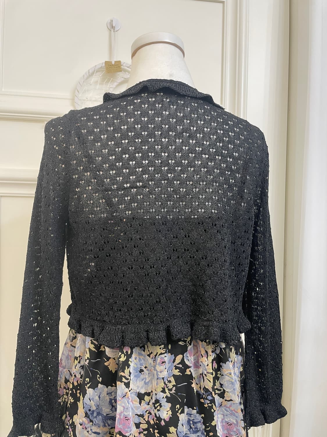 black crochet crop cardigan&flower lace 상품이미지6