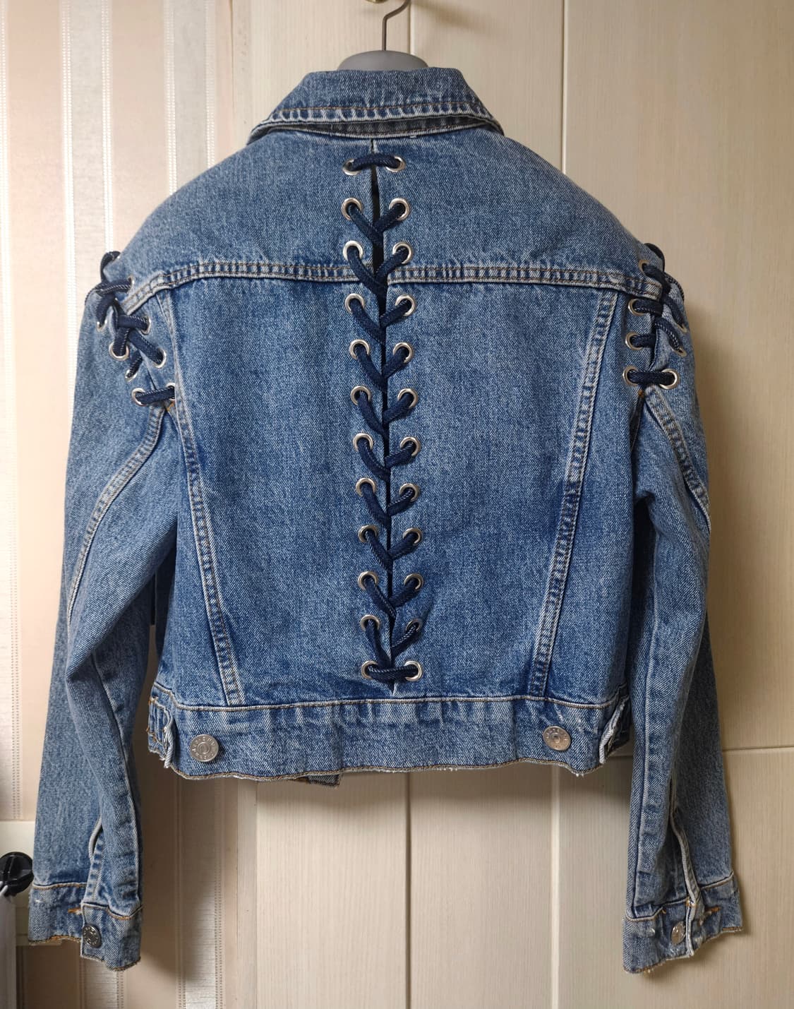 산드로 레이스업 크롭 데님 자켓 상품이미지6