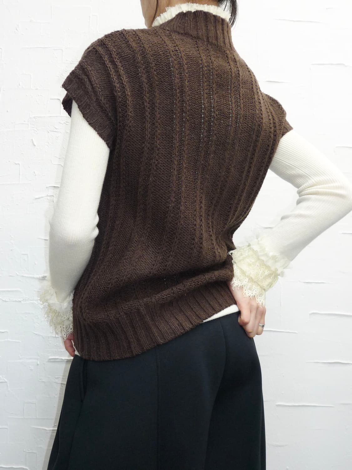 Deep mocha knit vest  상품이미지3