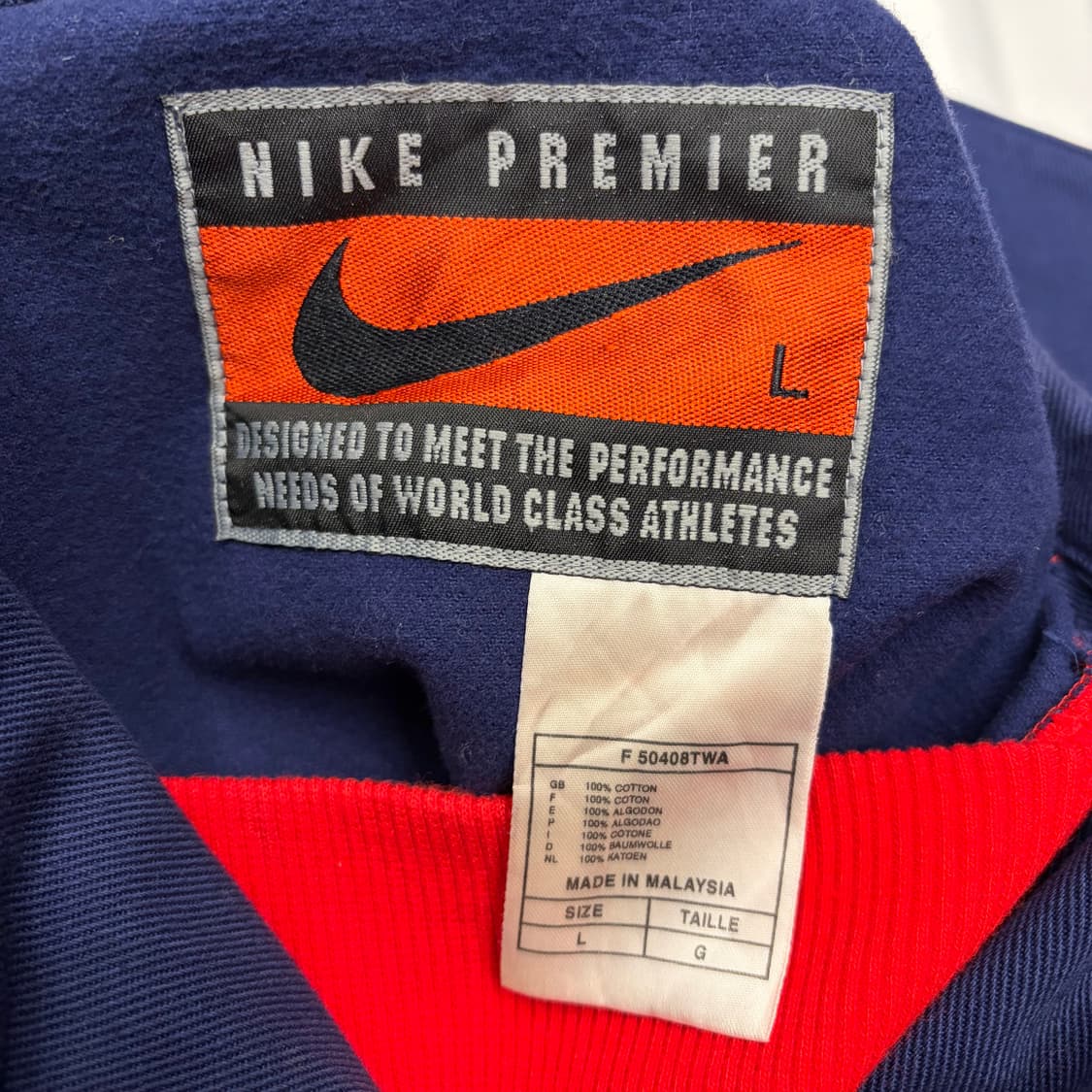 90s 나이키 94-96 아스날 캔버스 코튼 드릴 탑 자켓 L 상품이미지7