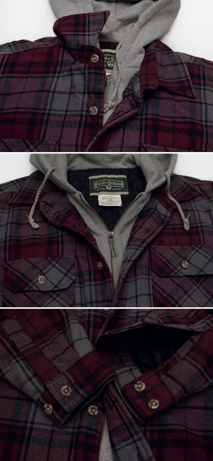 필드 앤 스트림 집업 후드 플란넬 체크 셔츠 패딩 자켓 (105+) 상품이미지9