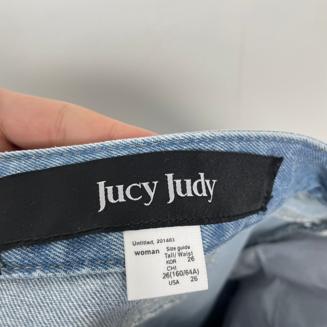 JUCY JUDY 투톤 스트라이프 데님 롱 스커트 상품이미지6