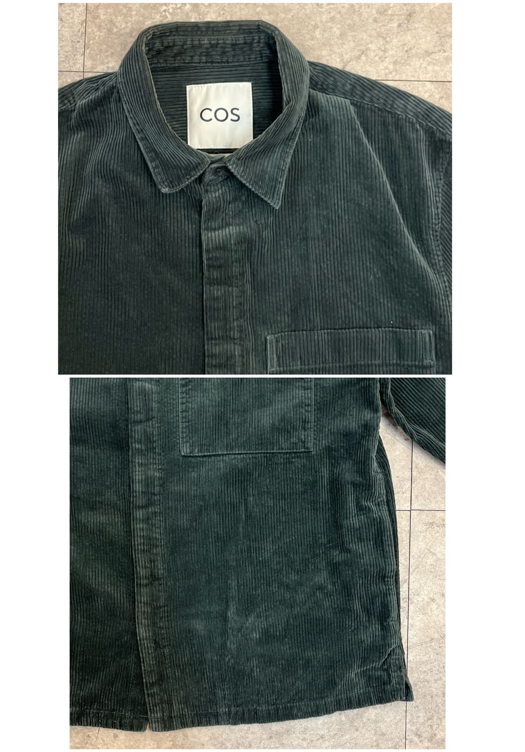 코스 코듀로이 포켓 셔츠 다크그린 M #csz3674 상품이미지5