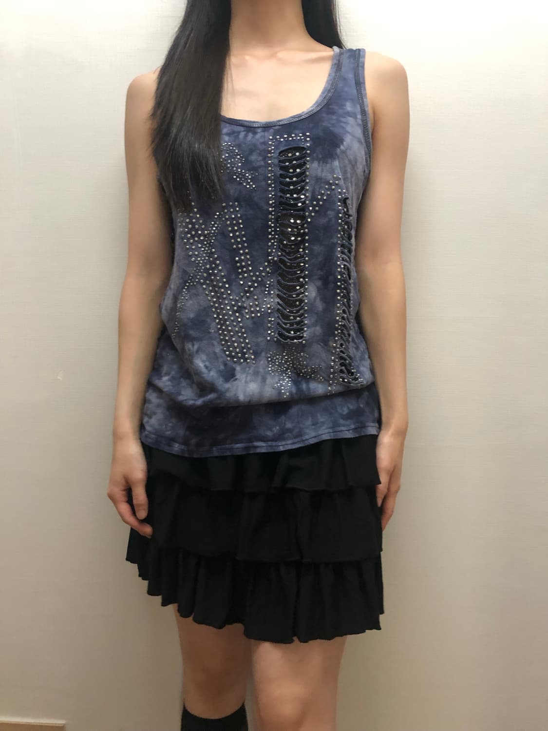 빈티지 블루 타이다이 슬리브리스 상품이미지5