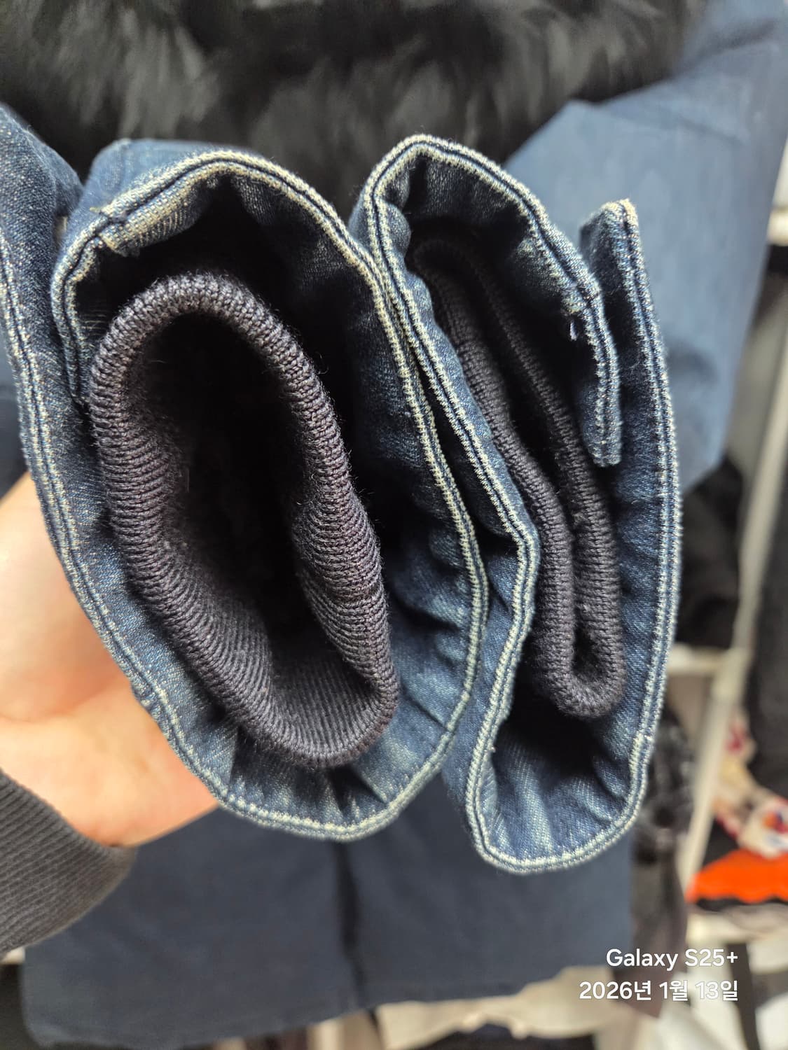 이브살로몬 데님패딩 내피 토끼털 상품이미지8