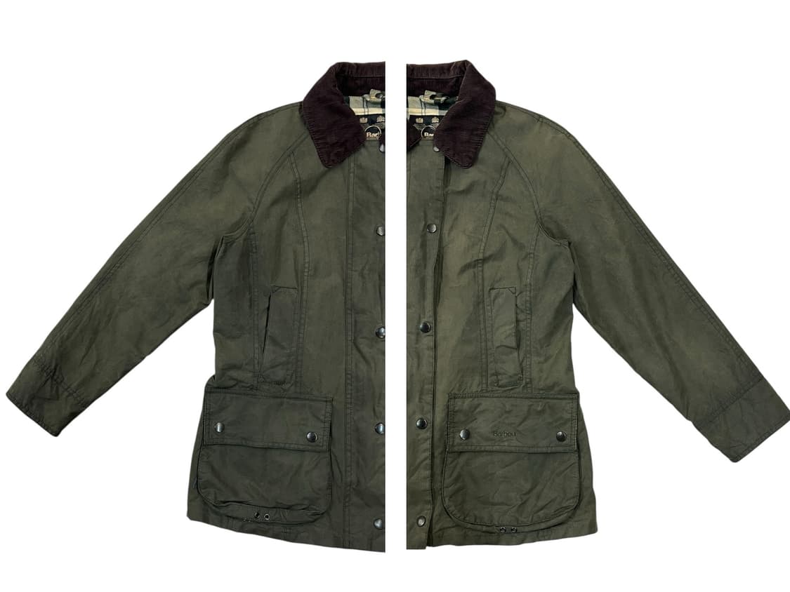 바버 골덴 카라 왁스 자켓 카키 38 #csz1969 상품이미지8