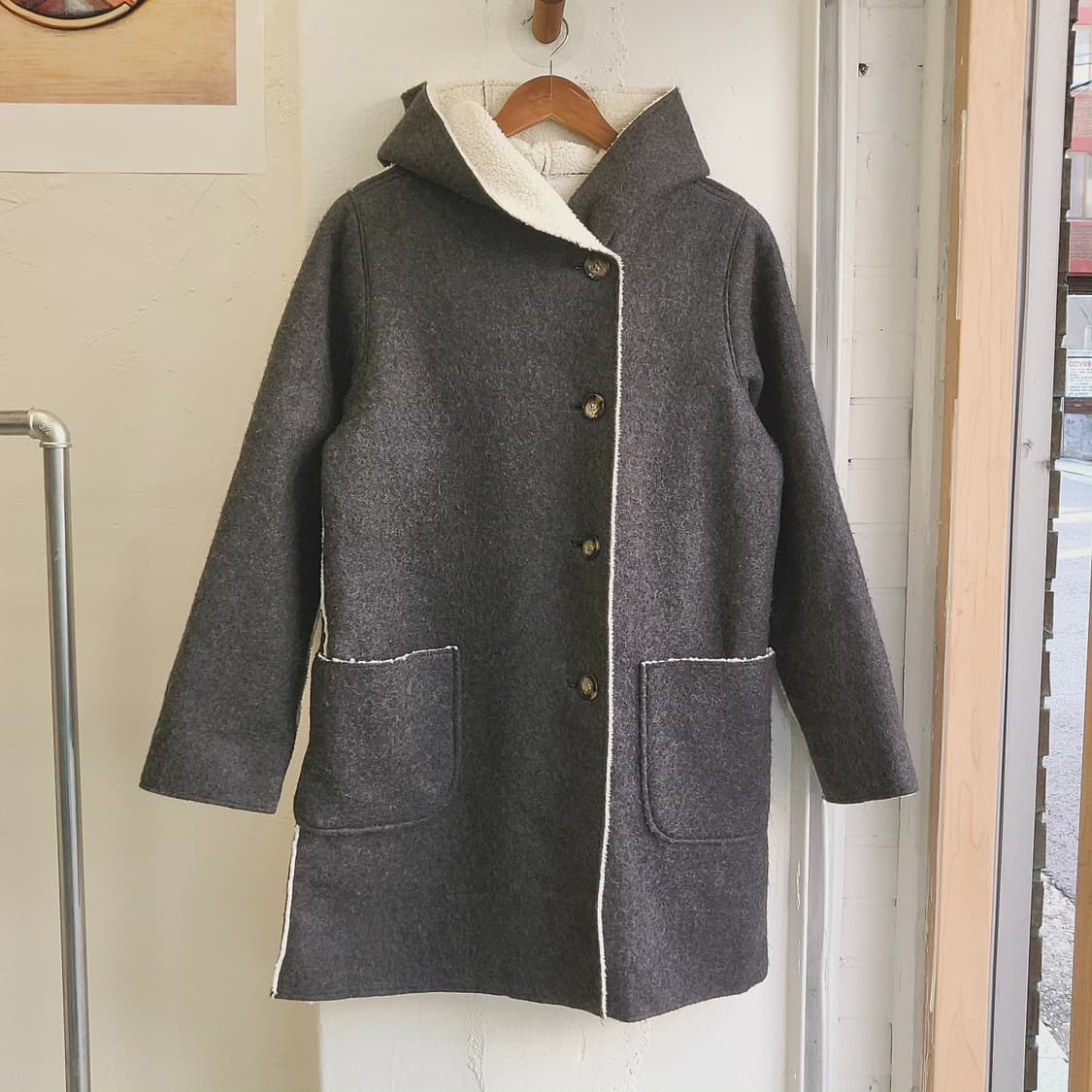 Back number 차콜 무스탕 코트 상품이미지2