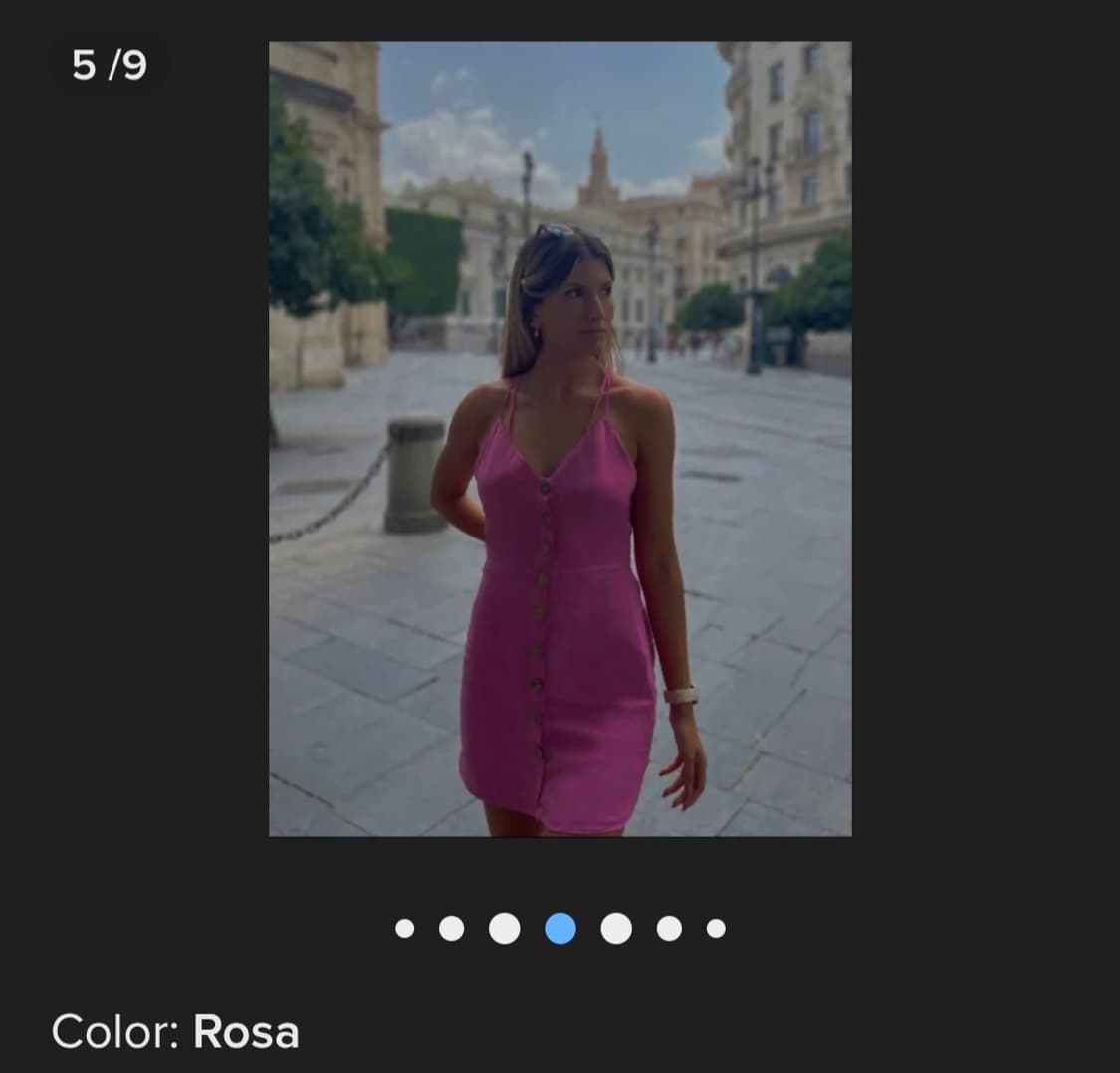 [ZARA] 자라 린넨 블렌드 백 크로스 미니 원피스 (Rosa) 상품이미지2