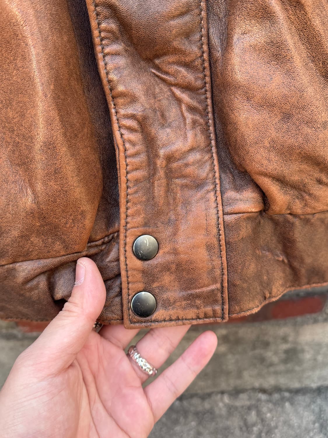 카우하이드 하이넥 웨스턴 레더자켓  상품이미지5