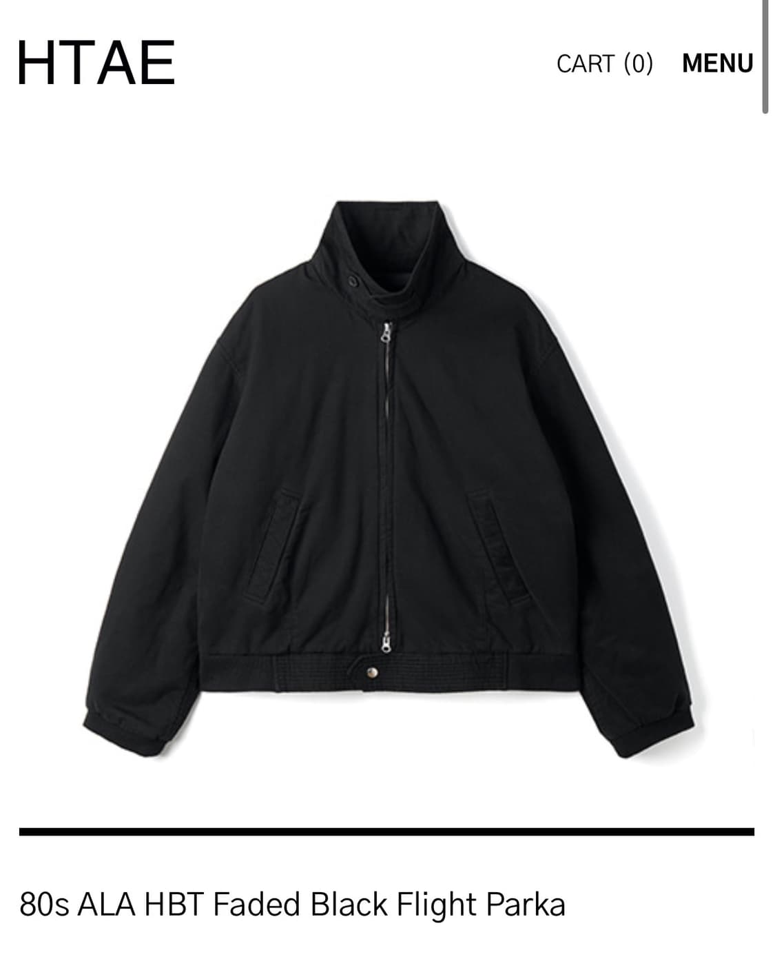 Htae 80s ALA HBT Faded Black FlightParka 상품이미지1