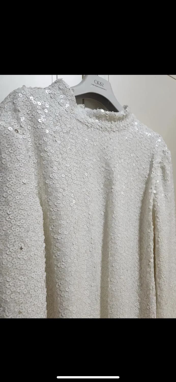 오르 시퀸 하이넥 블라우스 상품이미지2