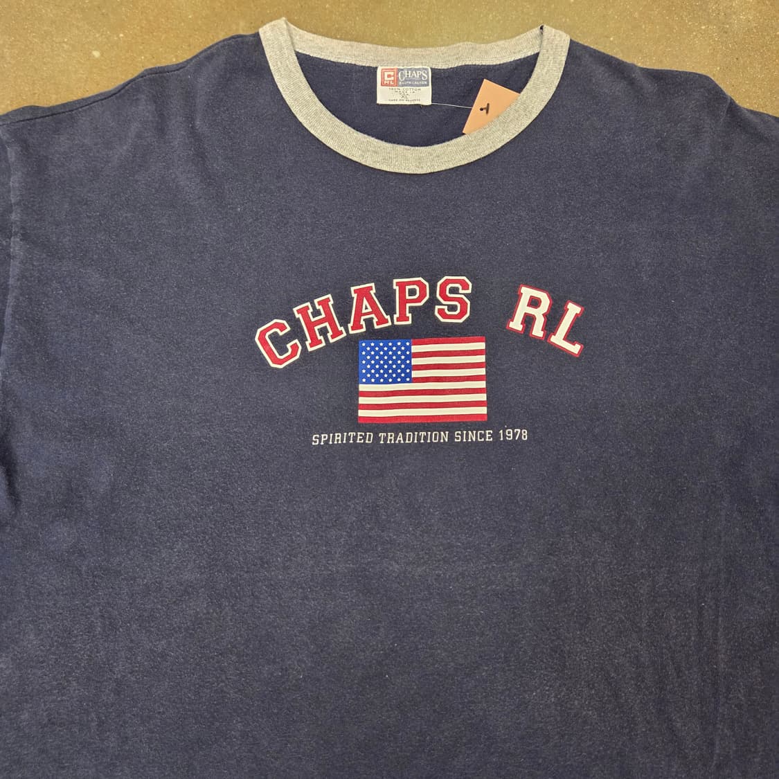 90s 챕스 랄프로렌 Made in USA 링거티 반팔티 상품이미지3