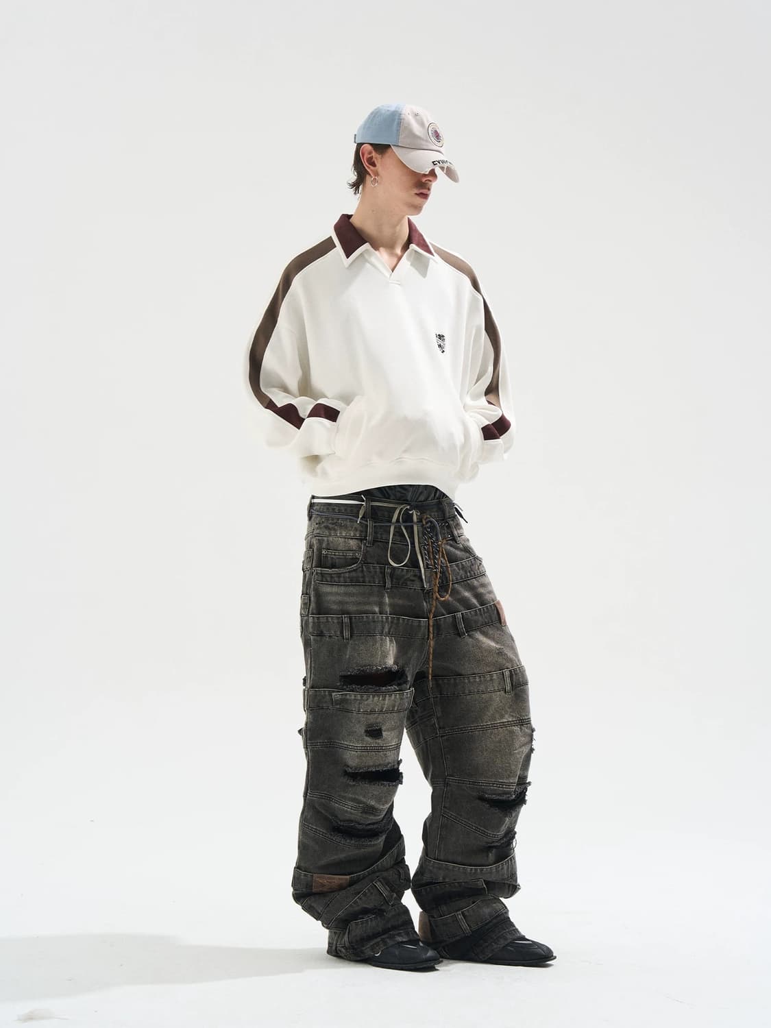 Washed Grey Baggy Jeans 상품이미지4