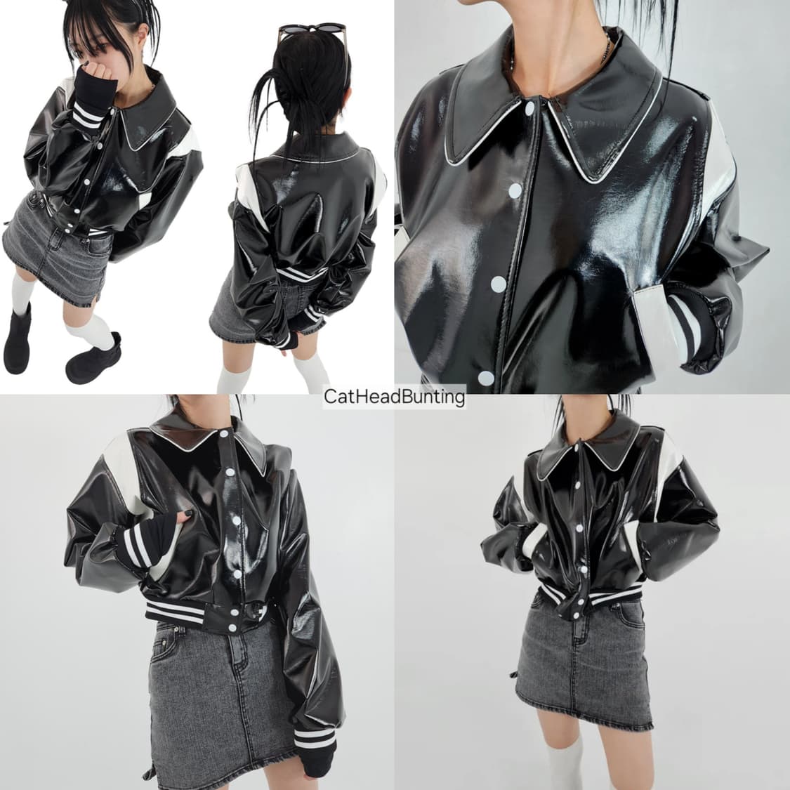 바시티 자켓 릿킴 블랙업 원더원더 키미스 히피디피 상품이미지8