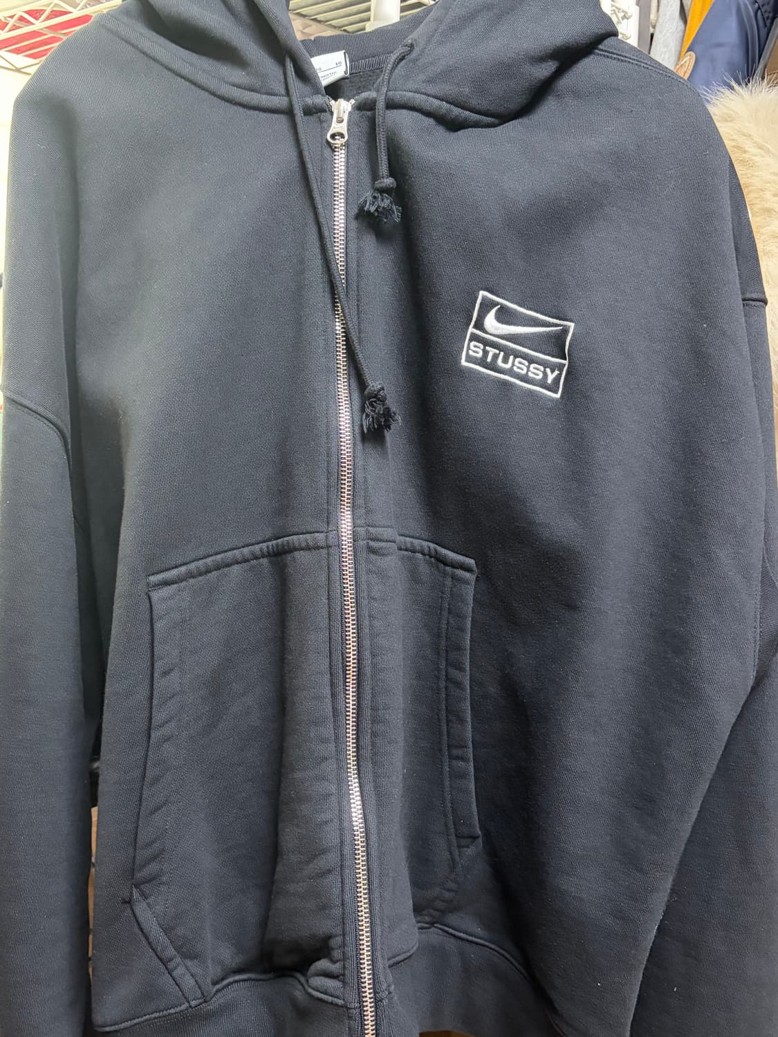 나이키x스투시 후드집업 블랙 XL 상품이미지3