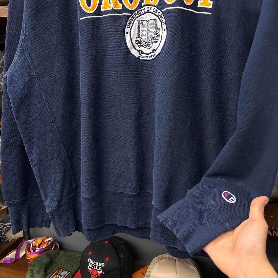 00s 챔피온 OKOBJI 유니버시티 스펠아웃 자수 스웻셔츠 N1221 상품이미지4