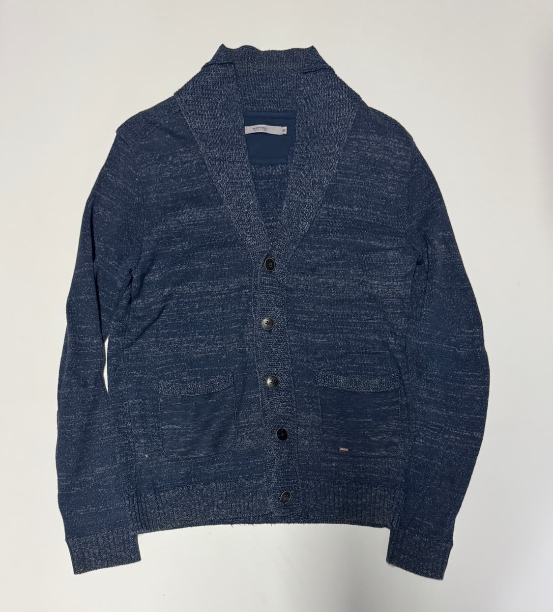 코오롱 시리즈 린넨 혼방 숄카라 가디건 네이비 M 상품이미지1
