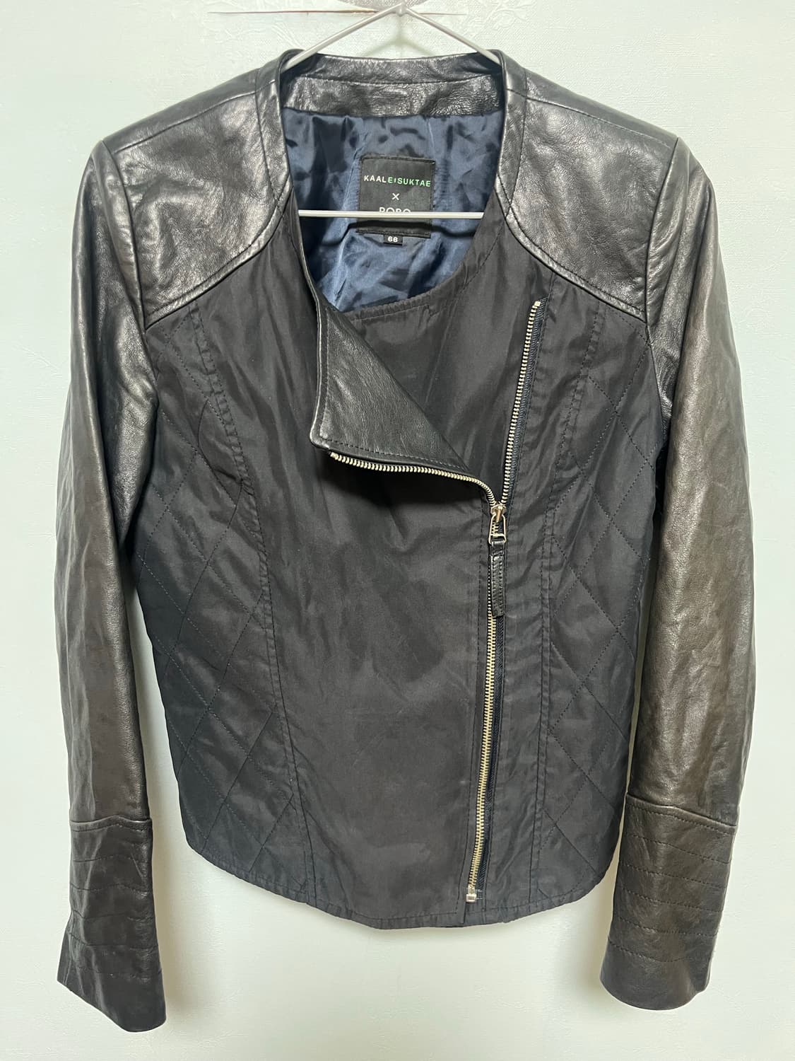 KAAL 이석태xROBO 로보 램스킨 퀼팅 콤비 슬림핏 라이더 자켓 상품이미지1