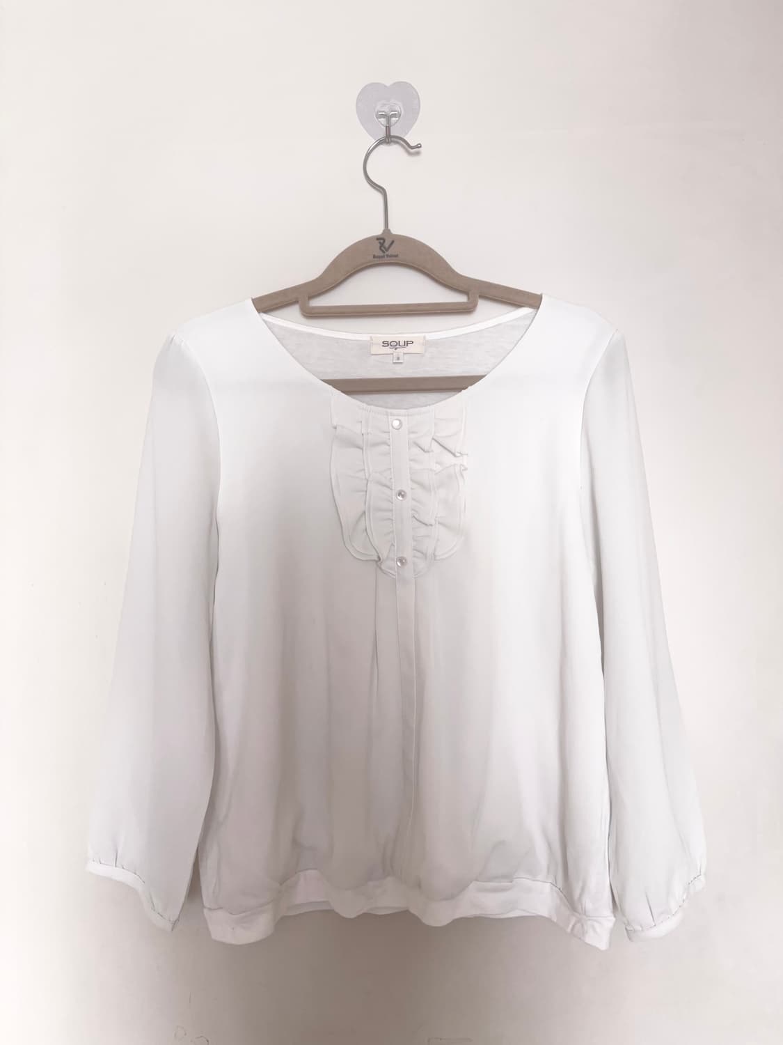 soup 달천깔 화이트 프릴 블라우스 (착샷o) /고딕 공겜여주 모리걸 상품이미지5