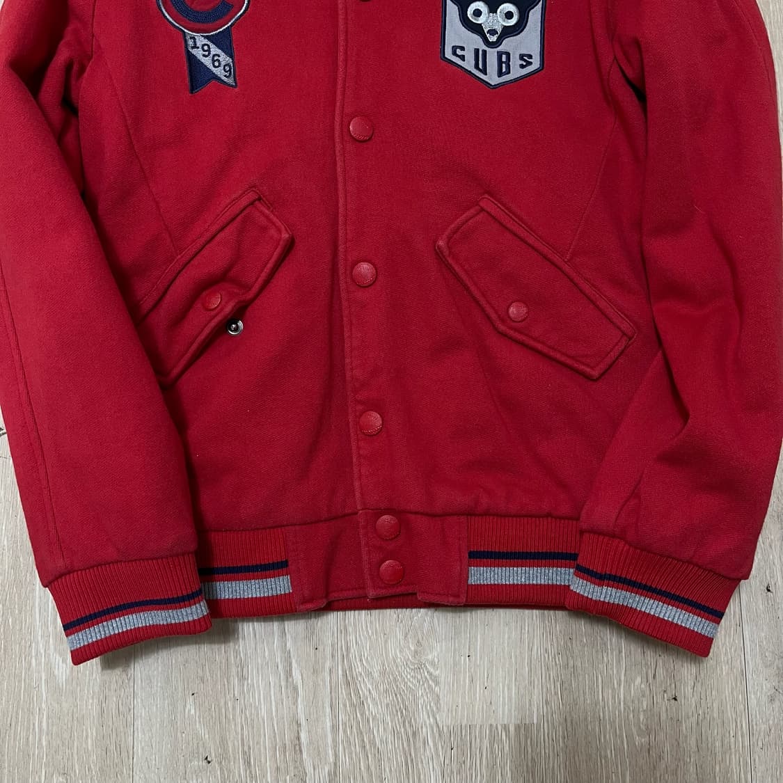 MLB 시카고 컵스 히든후드 야구점퍼 바시티 자켓 [레드] M/95 상품이미지3