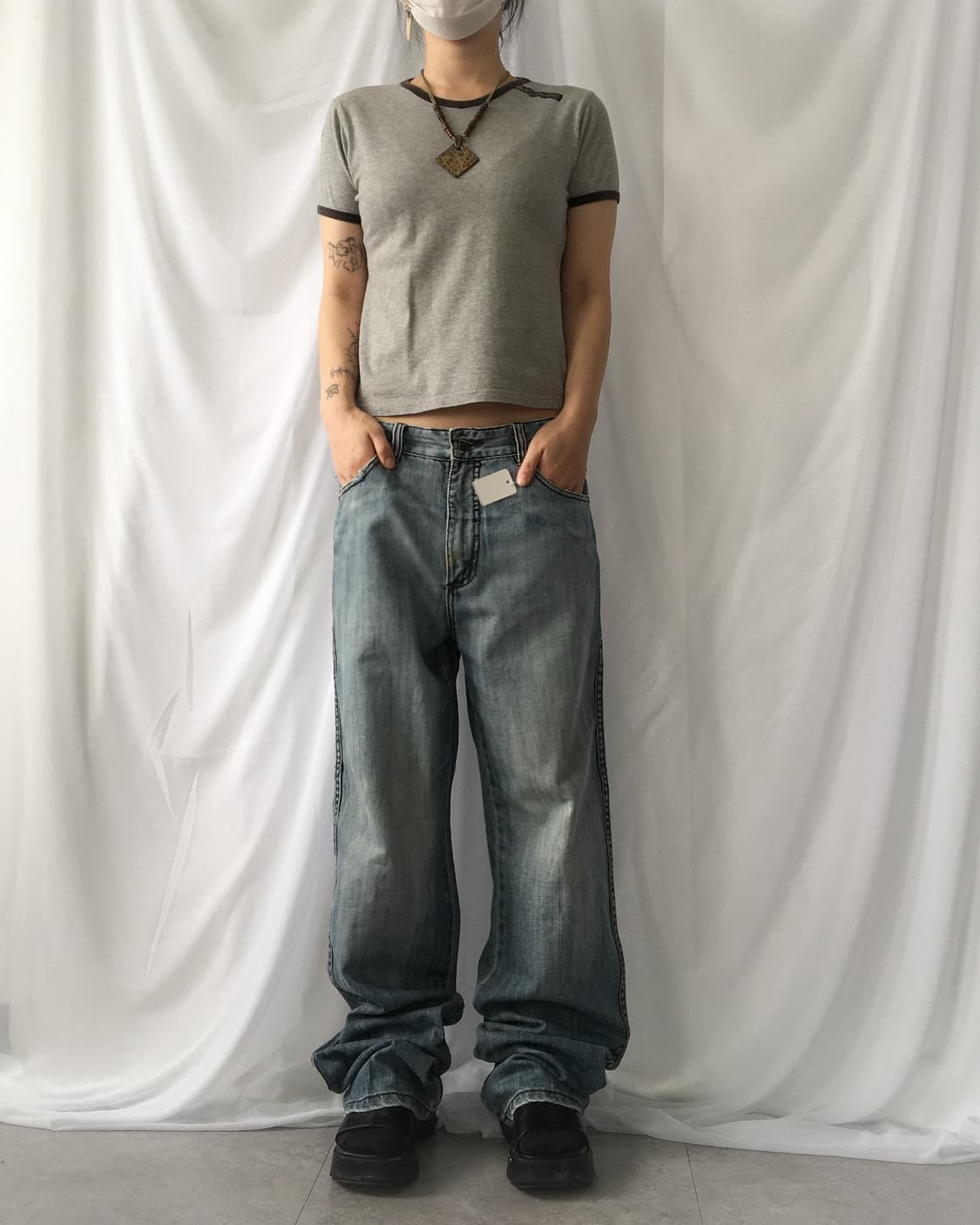 Pelle pelle back needle work point denim 상품이미지7