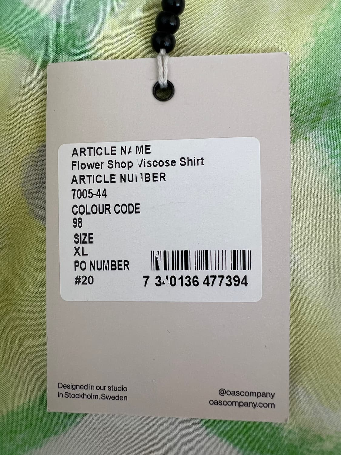 오아스 OAS 남성 스웨덴셔츠 플라워샵 비스코스 반팔셔츠 상품이미지9