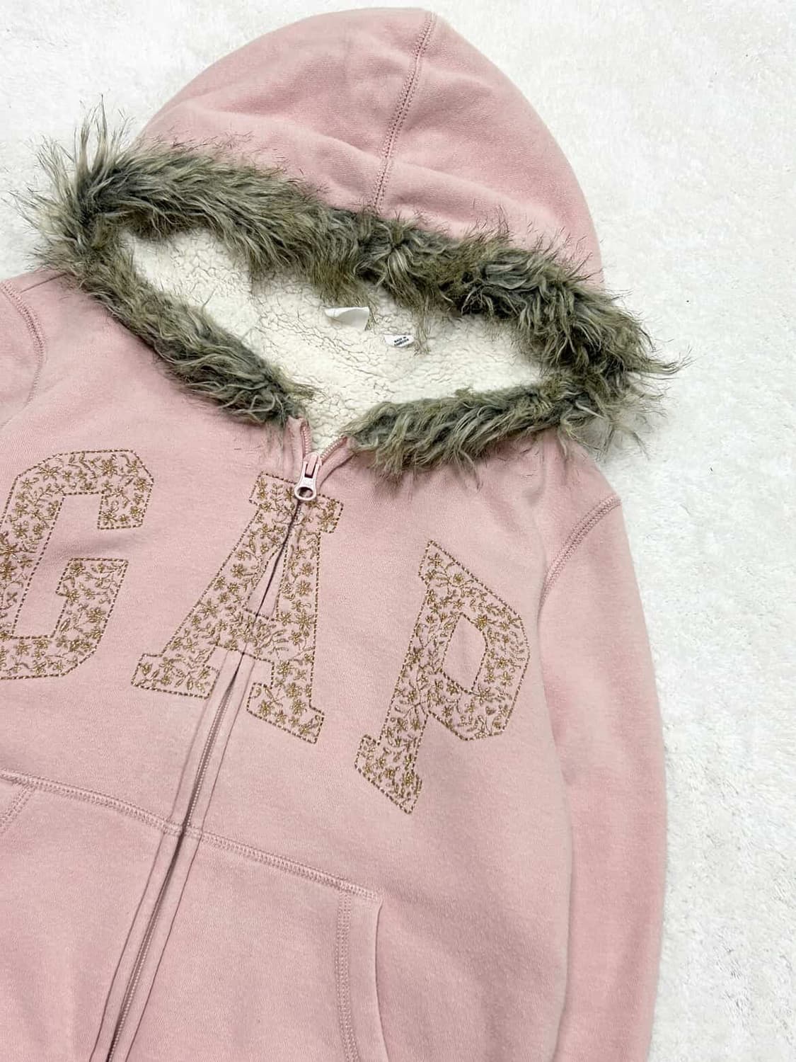 갭 빅로고 뮤트핑크 울프죠 후드집업 상품이미지6